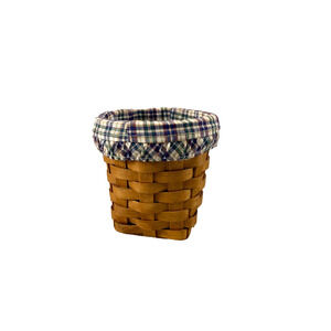 1992 Longaberger Father's Day Pencil Basket w/Plaid Liner 4"RD x 4.25"H
